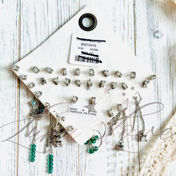 FREE PEOPLE Set For Life Stud Earring Set In Multi Mix NWT - Picture 7 of 7